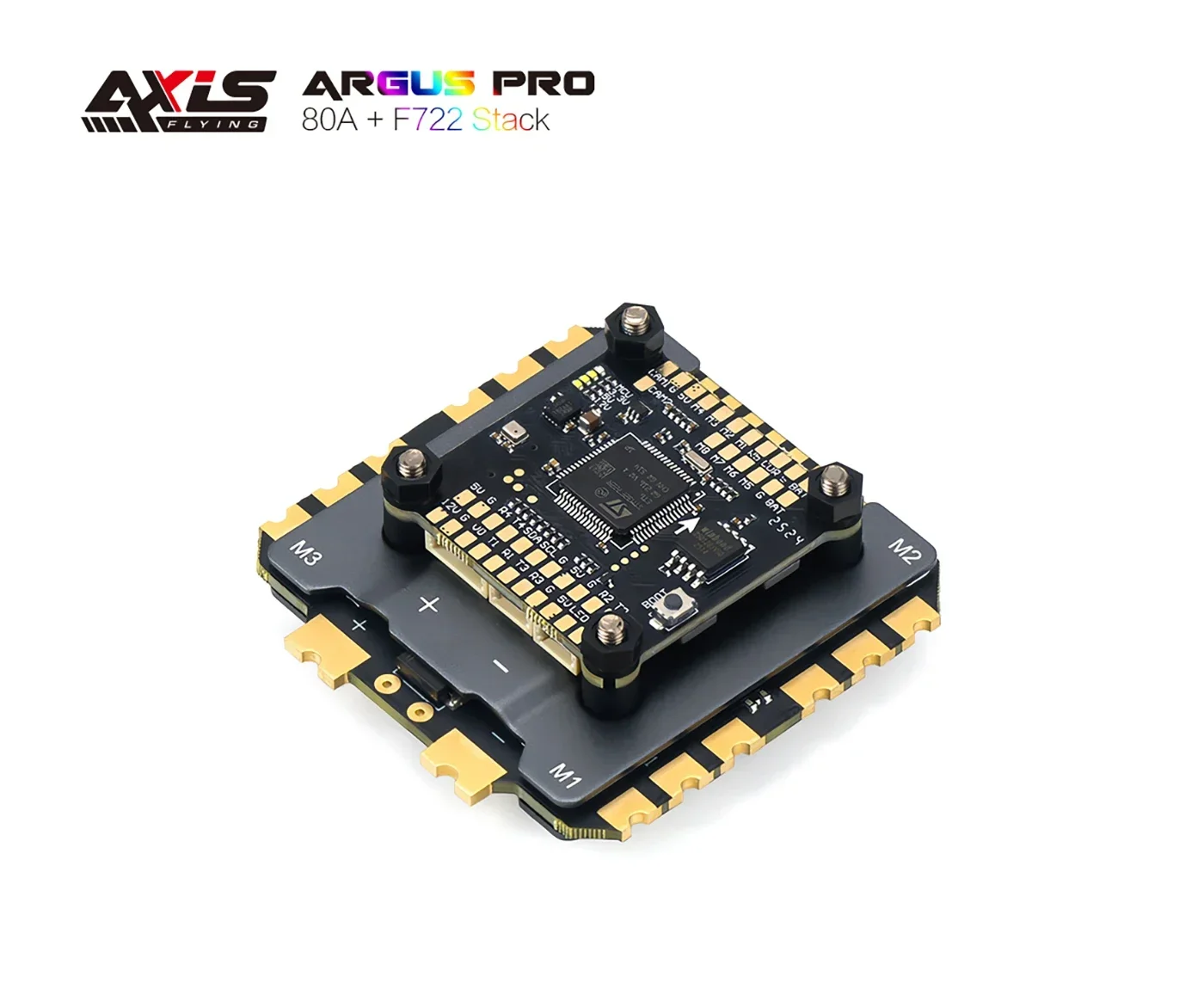 Axisflying Argus ECO F722 8S FC Stack (80A/120A 8/32bit ESC, 8-Motor Support) - Plug & Play for FPV Freestyle Drones