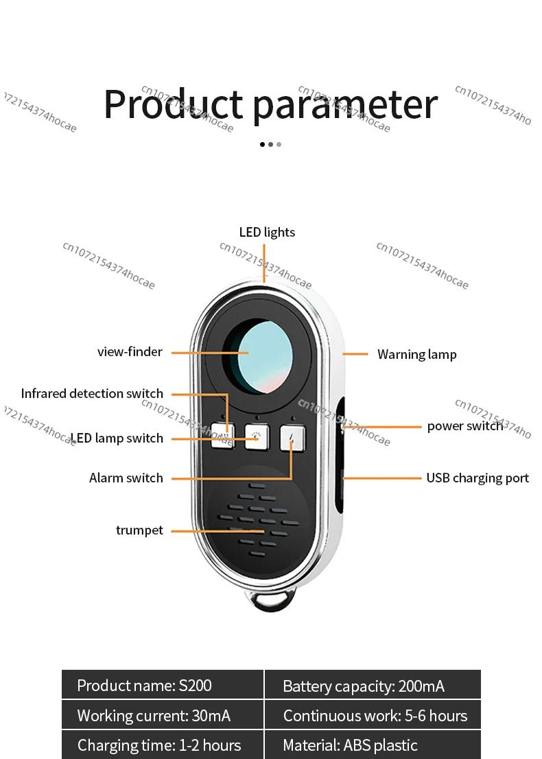 Hotel portable anti-candid camera infrared laser lens wireless precision alarm global system for mobile communications  tracker
