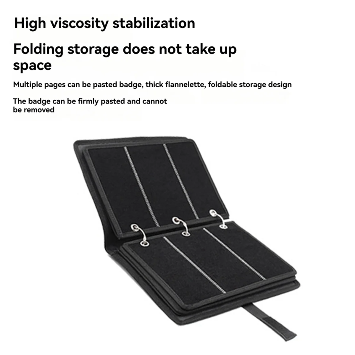 A44U Foldable Badge Collection Display Organizer Fabric Arm Badge Storage Book