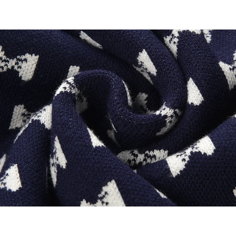 Women Sweet Bow Print Knitted Cardigan Single-breasted O Neck Short Sleeves Versatile Casual Black Pink Small Fragrance Top