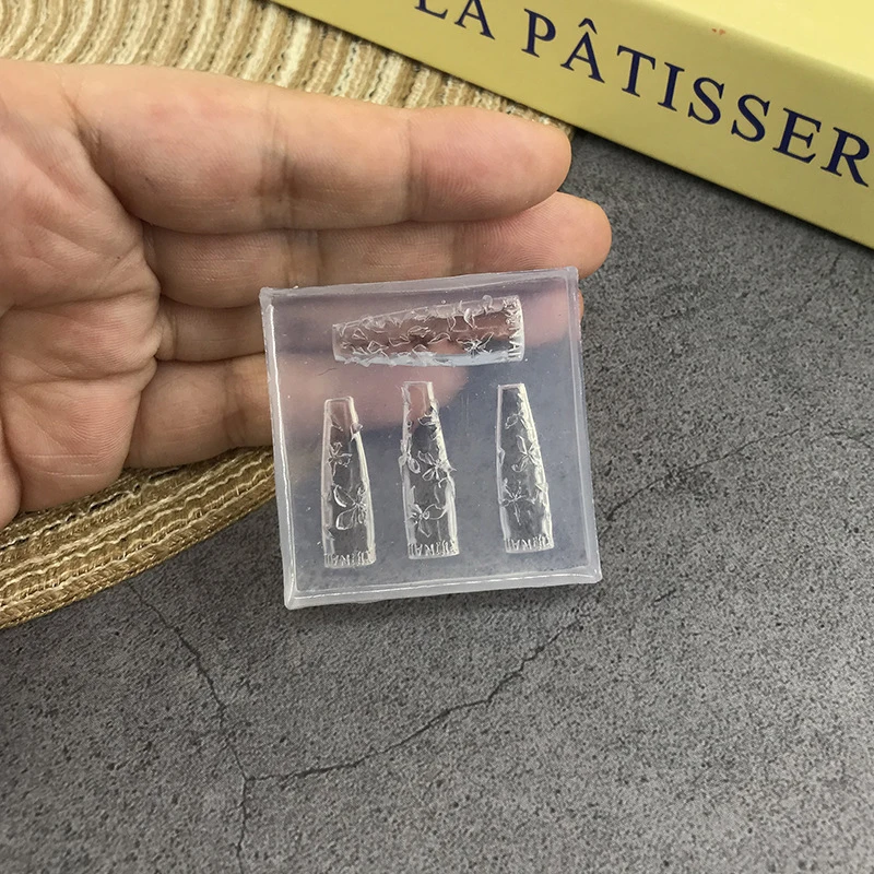 Forma silikonowa 3D do paznokci DIY, narzędzie do paznokci, forma do żywicy z płatkami lilii, szablon do rzeźbienia paznokci.