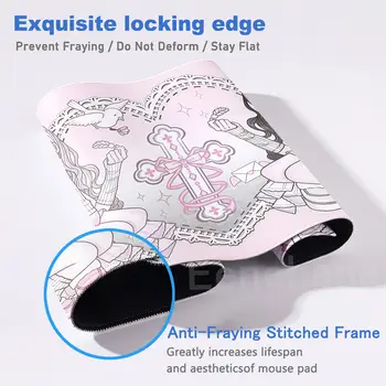 動漫可愛女孩電腦遊戲滑鼠墊粉紅閨蜜電腦辦公配件大遊戲防滑鍵盤擴充墊 12 最佳銷售 可愛滑鼠墊 - №10