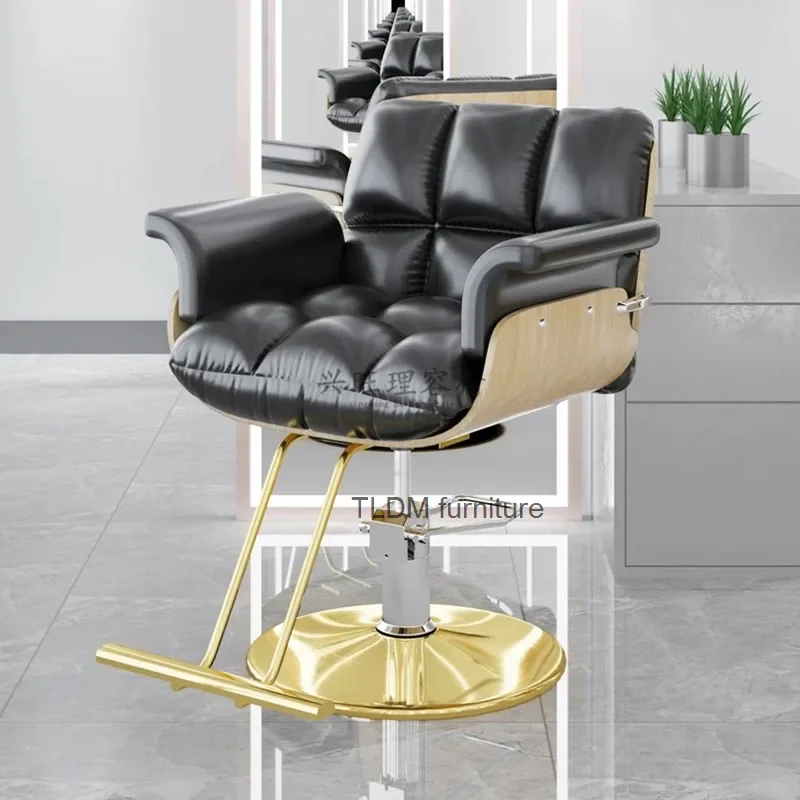 

Salon Beauty Barber Chair Iron Barbershop Gold Comfort Men Barber Chair Personalized Design Silla De Barbero Salon Furniture