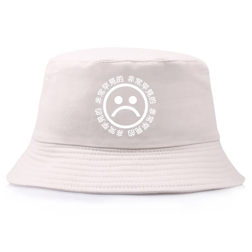 Unisex Sad Boy Bucket Hat Hip Hop Panama Caps Sad Emotion Summer Sun Visor Hats Cry Face Print Cap Fisherman Hats Personalized