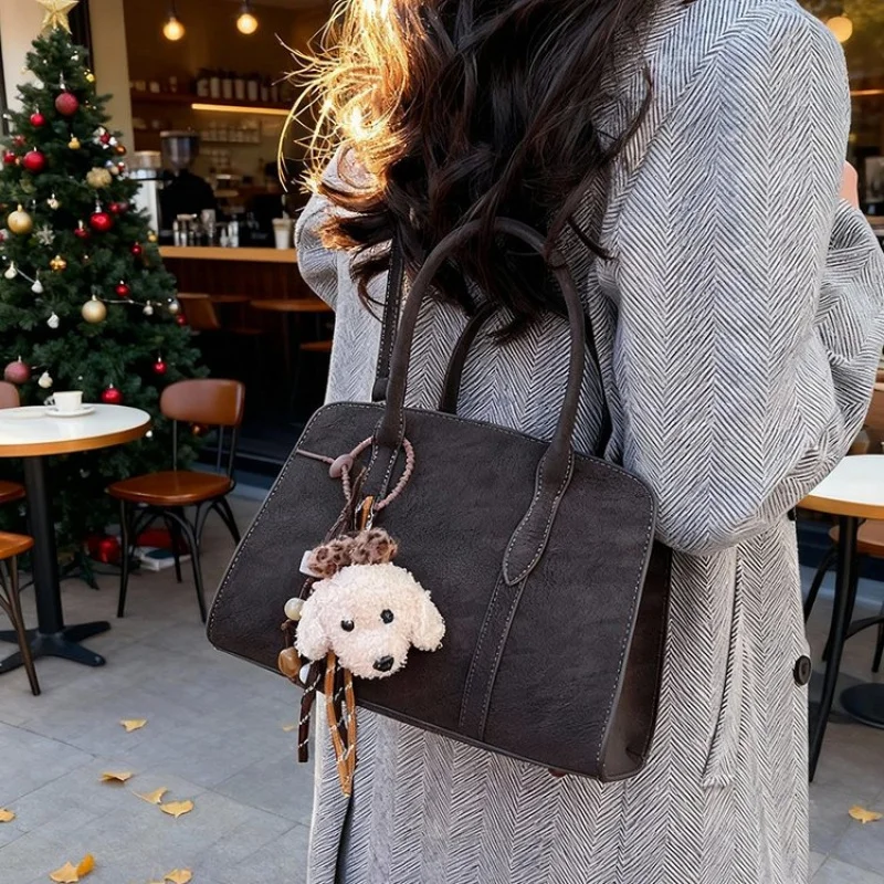 

High End Leather Women Luxury Tote Bag Classic Elegant Trendy Design Casual Simple Vintage Style Fashion Ladies Handbag
