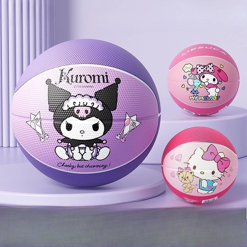 Sanrio Kuromi Authentic Cartoon Anime Basketball Wear Resistant Rubber Special For Kids Kindergarten Primary Students Training