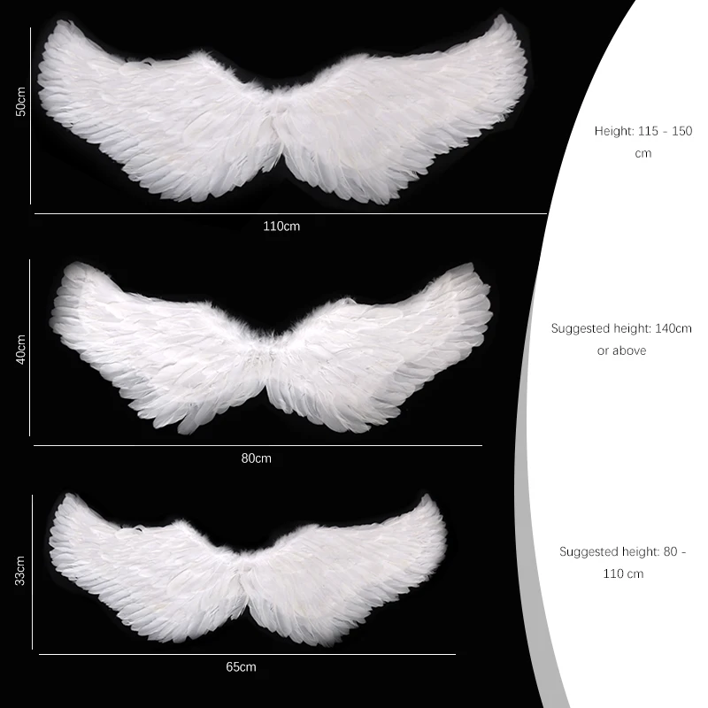 Dance Wings Accessories Halloween Wings Props Children Adult Angel Feather Wings Props Stage Performance Accessories White Black