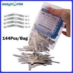 144Pcs Dental Tofflemire matrix bands universal stainless steel regular bands .0015 inch Broad Narrow #1/#2/#3/#4 Easyinsmile