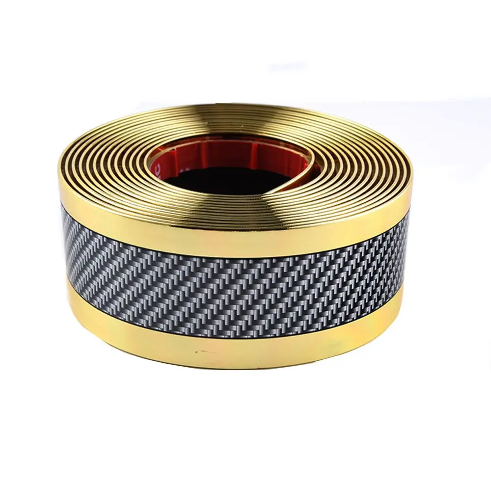 Car Threshold Protection Carbon Fiber Sill Protector Anti-stepping Stickers Car Stickers Rubber Strip Bumper Film Sticker