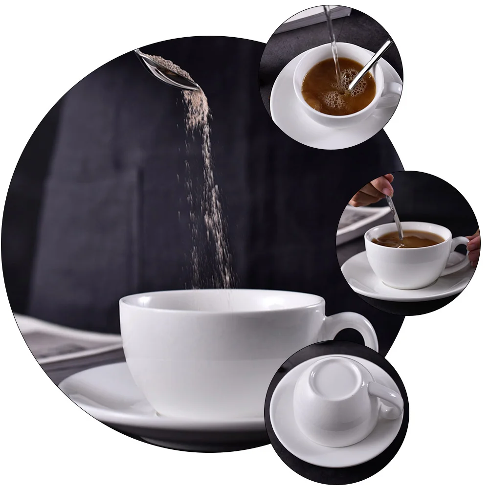 

1Set Coffee Cup Set Ceramic Tea Cup and Saucer Simple Elegant Design for Hot Chocolate Milk Juice Beverage Daily Use Sturdy