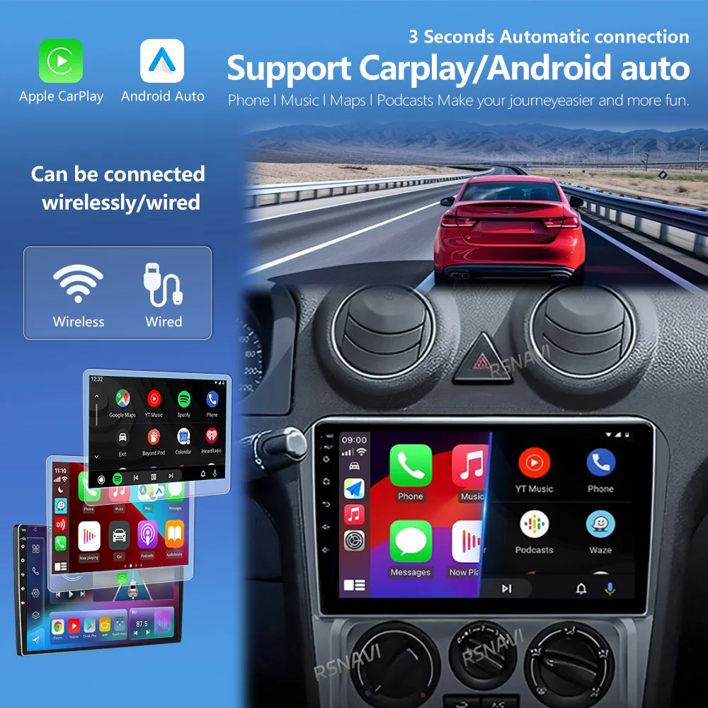 Android 16 Carplay Auto 2K Screen Car Multimedia Radio Video Player For Geely CK 2008 - 2016 Autoradio GPS Stereo 2Din Head Unit