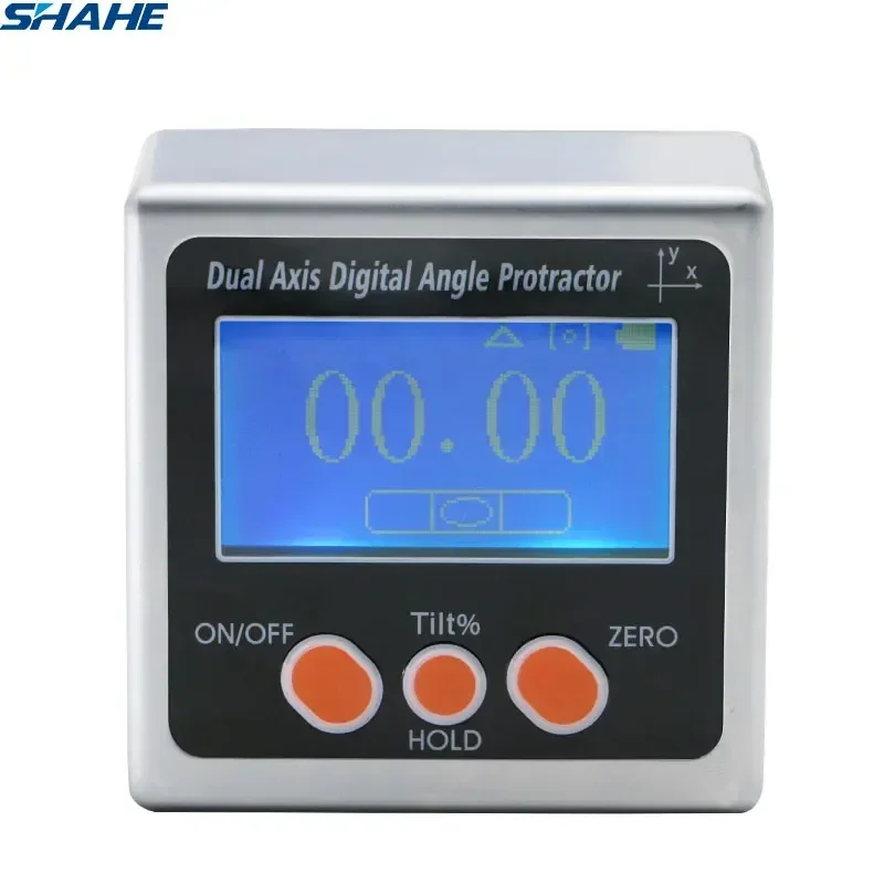 SHAHE Digital Bevel Box Dual Axis Inclinometer With Aluminum Alloy Material Electronic Protractor Inclinometer With Backlight