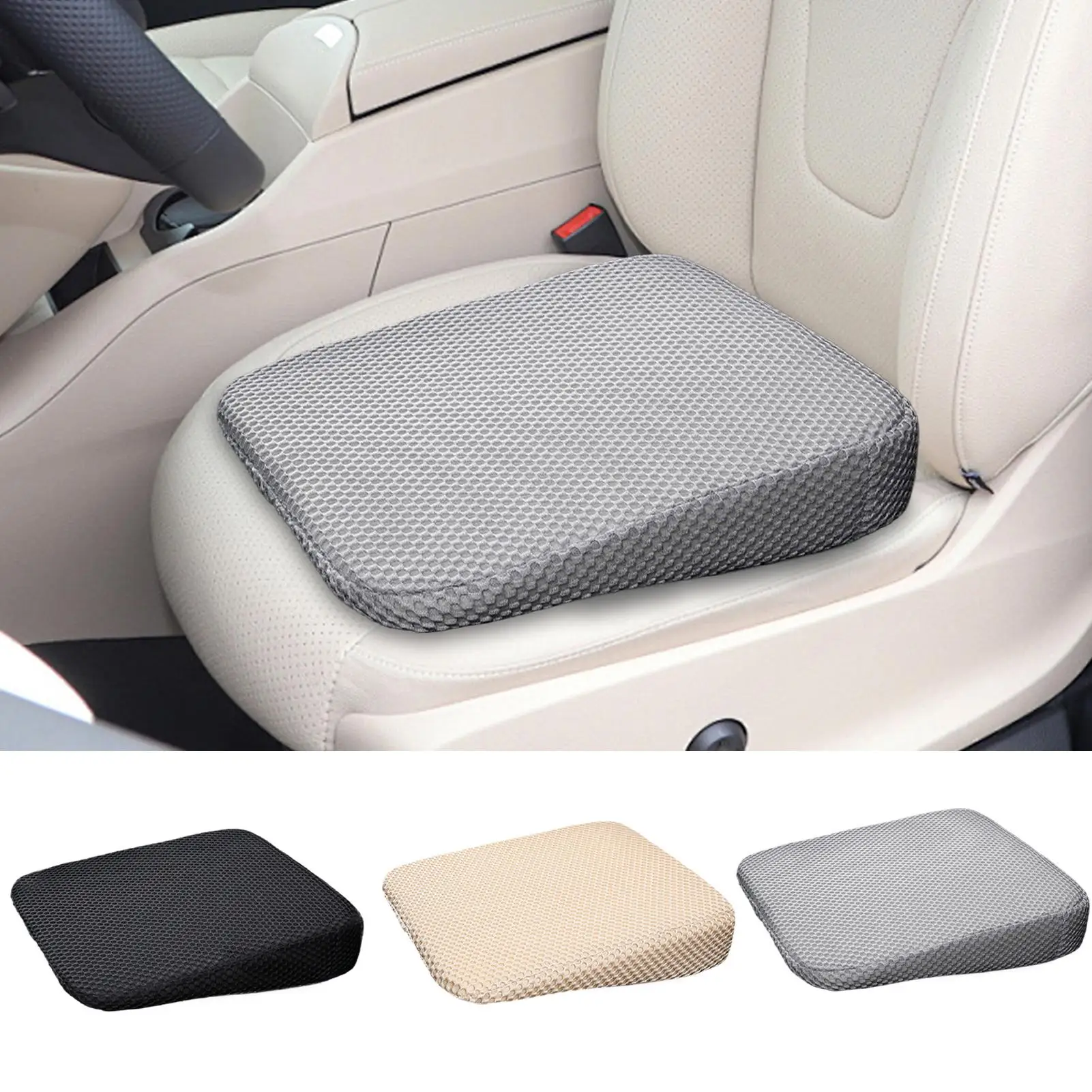 وسادة سميكة غير قابلة للانزلاق لمقعد السيارة للبالغين لتخفيف آلام عظم الذنب والورك، للسائقين القصيرين في مكتب السيدان SUV RV