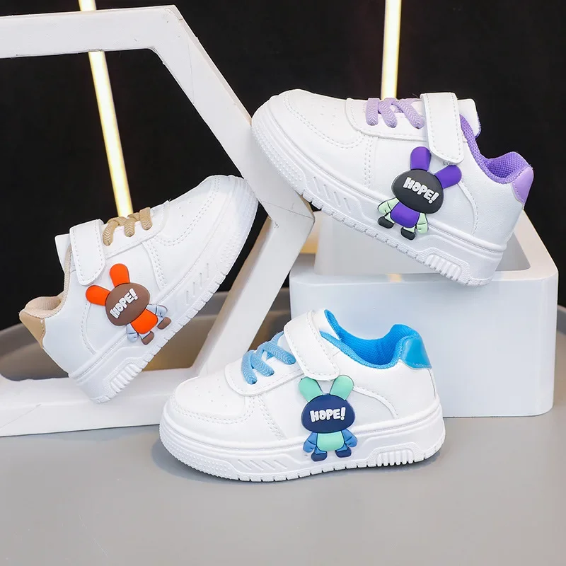 2025 Spring Children Casual Shoes for Girls New Fashion Korean Style Soft Bottom Anti-slippery Versatile Chic Little White Shoes