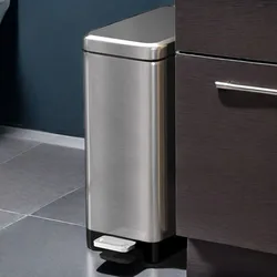Trash Can Stainless Steel Food Pedal Kitchen Trash Cans Bathroom Bedroom Litter Bins with Lid Toilet Garbage Bins Cleaning