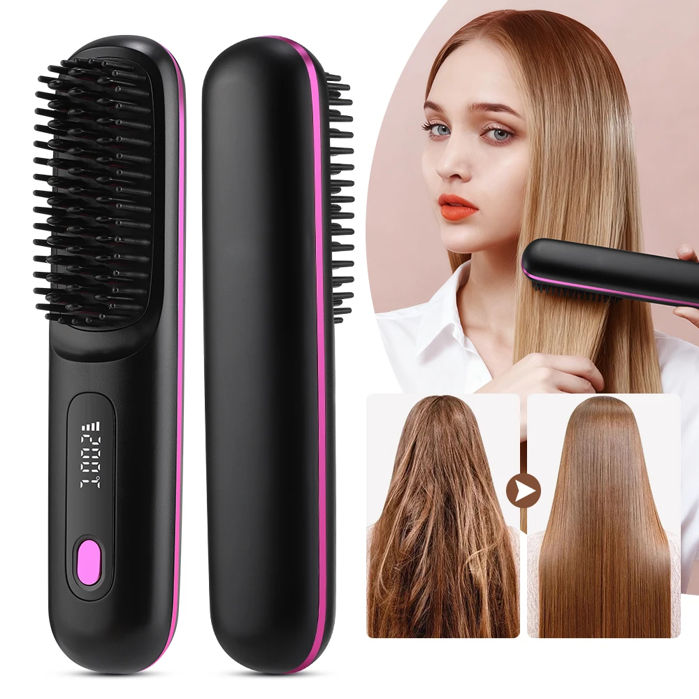 

Electric Hot Comb Straight Hair Straightener Comb Straightening Brush Negative Ion Multifunctional Anti-Scalding Styling Tool