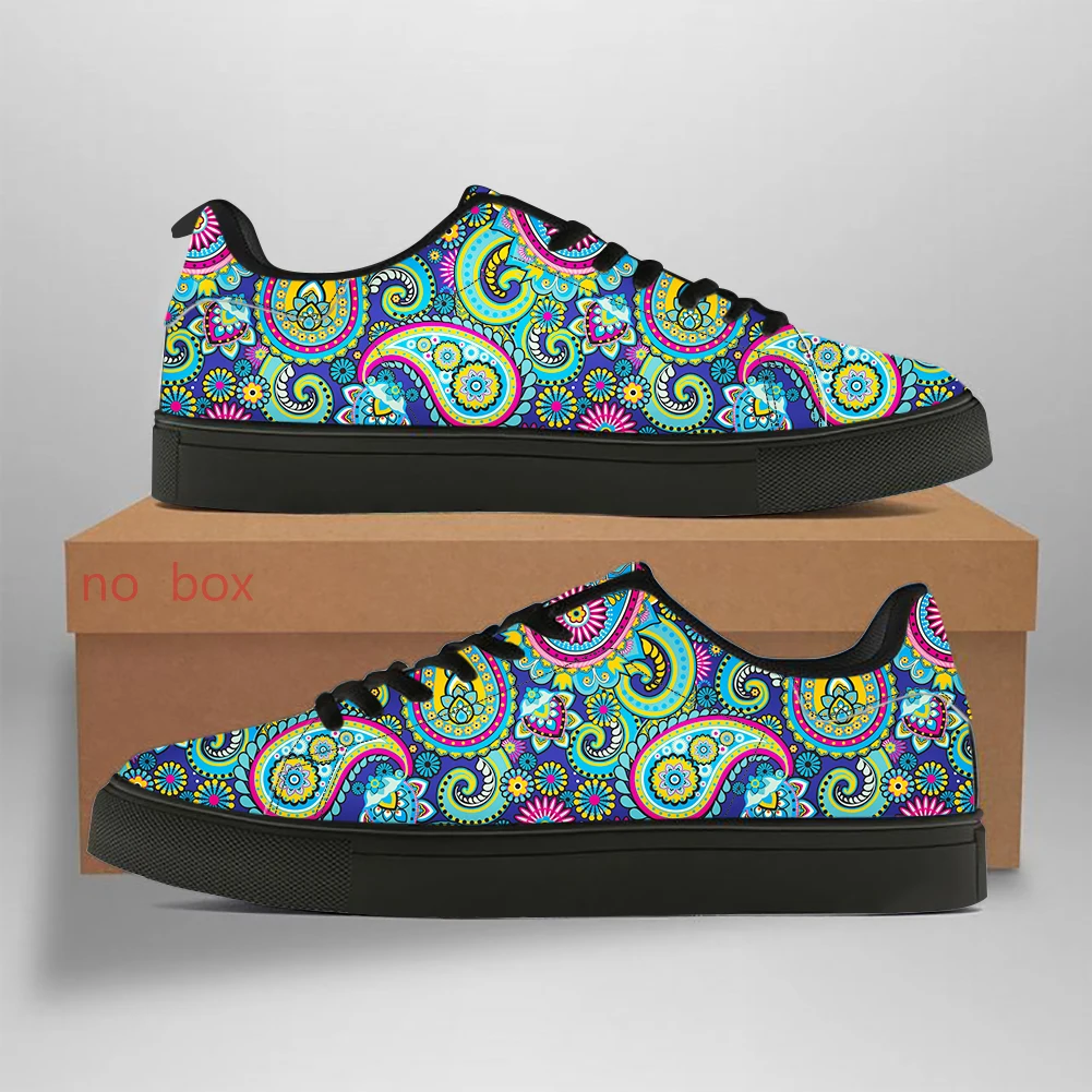 Nieuwe Heren Hoge Kwaliteit Vrijetijdsschoenen Enkelschoenen Paisley Patroon Platte Onderkant Leren Sneakers Paar Casual Outdoor