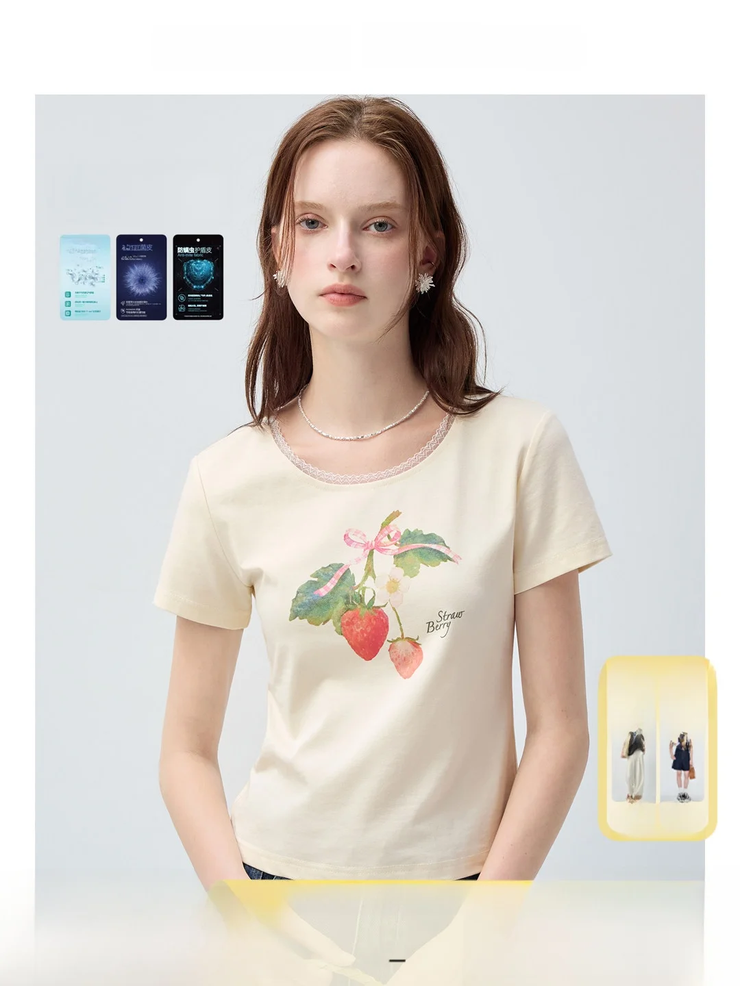 

7A Antibacterial plus Size Women's T-Shirt round Neck Short Sleeve Slim Fit Summer Top Korean Style Commute Fashion Breathabl...