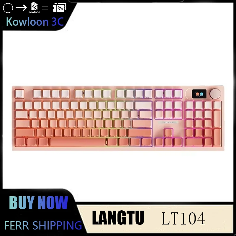 LANGTU LT104 Side Engraved Gradient Custom Mechanical Keyboard Wireless Wired 2.4g Bluetooth Tri-mode RGB Gaming Office Esport