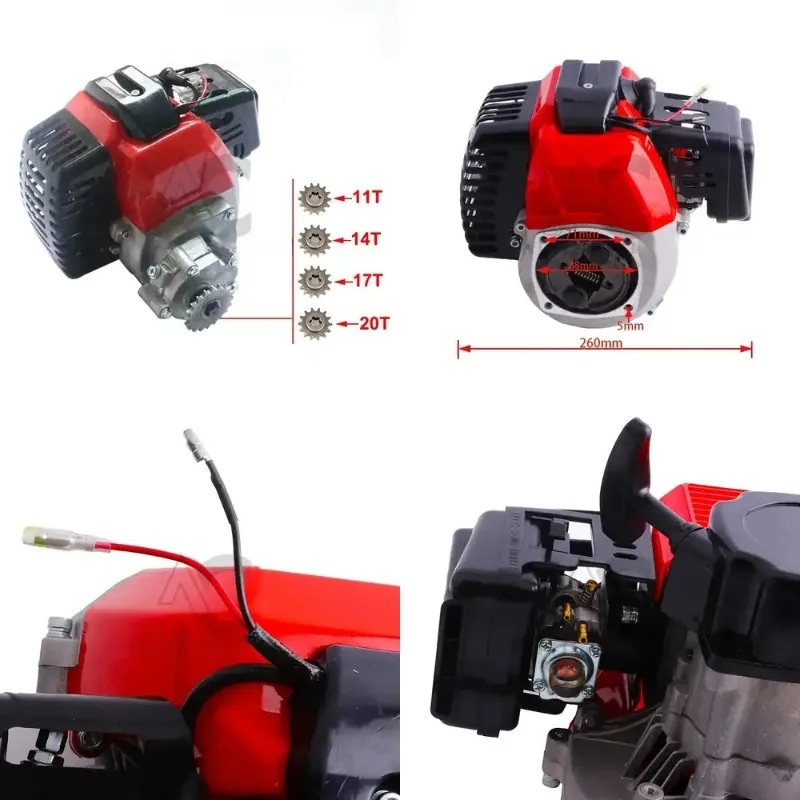 

49cc Engine With Gearbox For 2 Stroke Mini Dirt bike Pocket Bike Mini Atv Parts