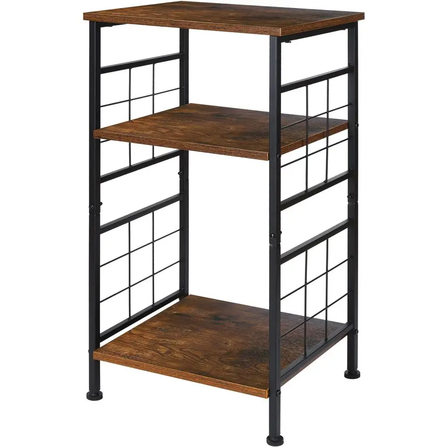 

3Tier Tall End Table, Narrow Night Stand with Design Sturdy Frame, Small Bed Side Table for Small Space in Living Room,Bedroom,O