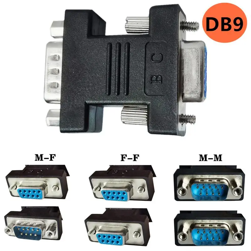 

RS232 Serial Port DB9 Male Female To Male Female To Female Pair Connector RS232 DB9Pin Serial Port Conversion Head