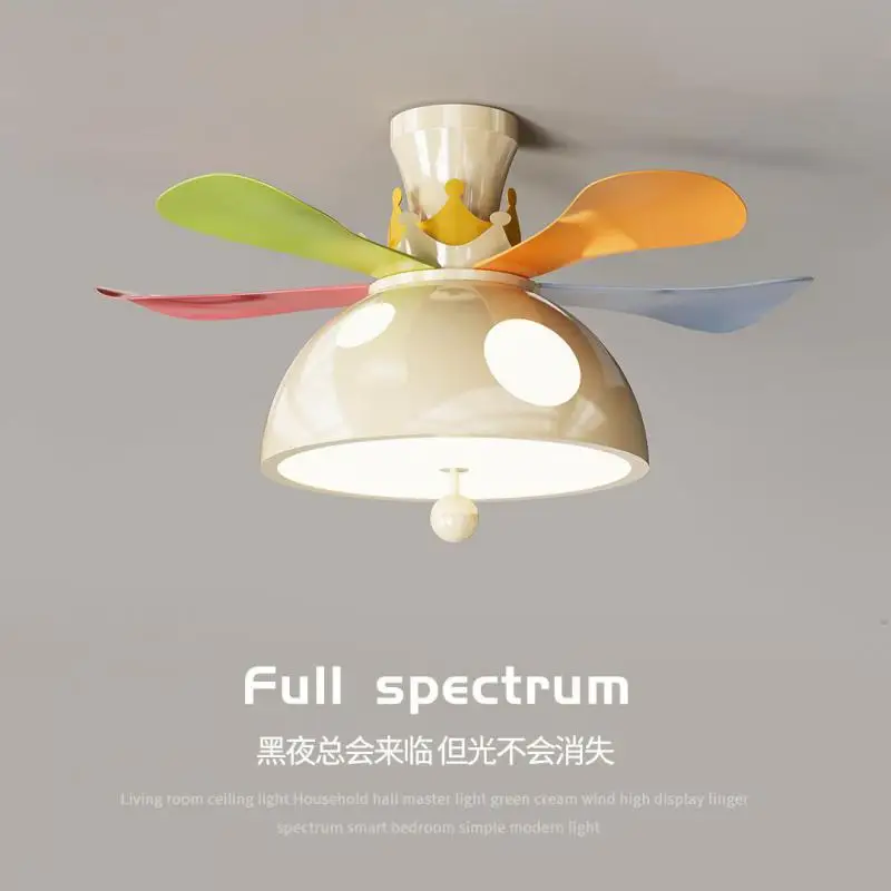 

Kids Room fan chandelier ceiling Dopamine Mushroom Bedroom Led Ceiling Lamp Children's room with Lights and Remote