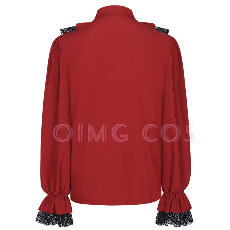 ヴァンパイアルネッサンスシャツビクトリア朝時代のスチームパンクラッフルトップコスプレ男性衣装