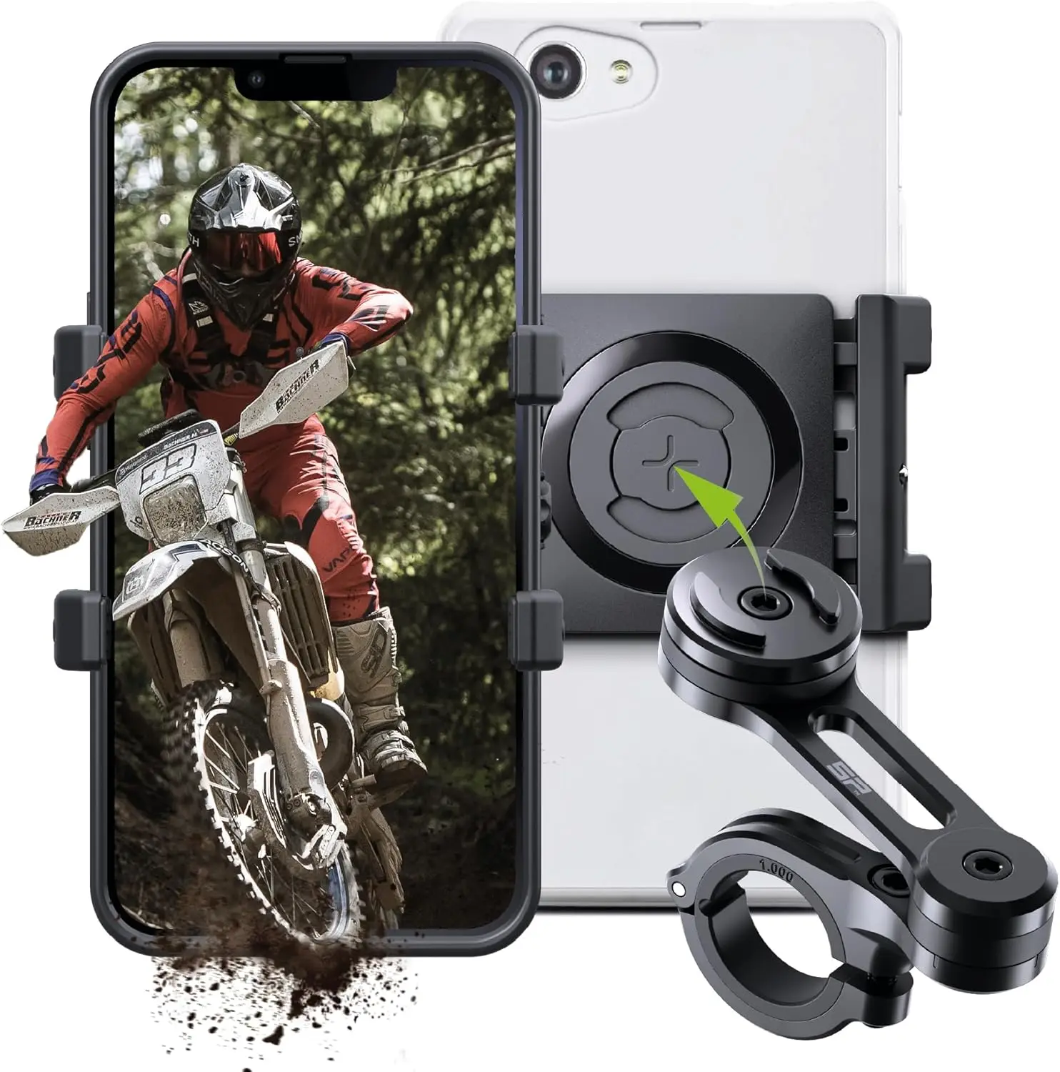 

Universal Handlebar Phone Mount for 58-85mm Phones, Black - Secure Bike Accessory