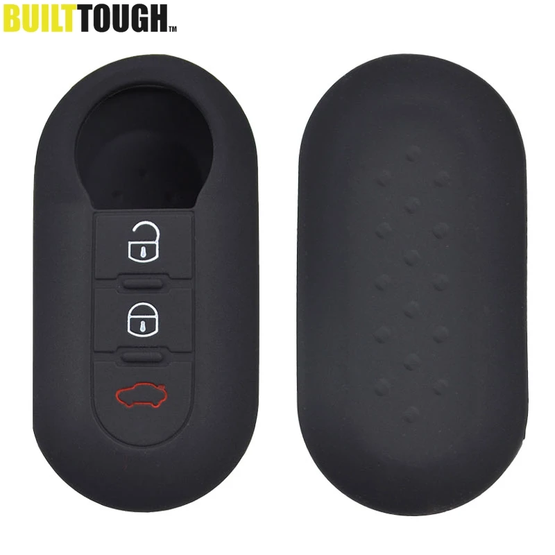 Funda de silicona para llave de 3 botones compatible con Fiat 500 Panda Punto Bravo Lancia Ypsilon Stilo Ducato Delta funda para casco remoto Protector Fob