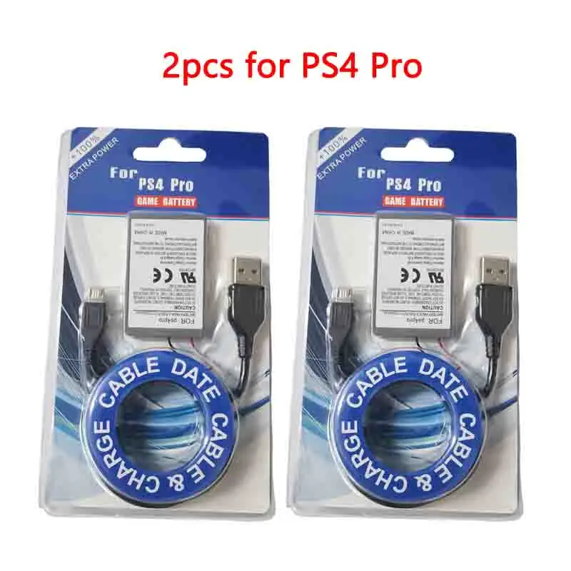 2pcs 3.7V Rechargeable Battery for Sony PS4 Pro Wireless Controller Playstation 4 Pro GamePad CUH-ZCT2 Replacement Battery Pack