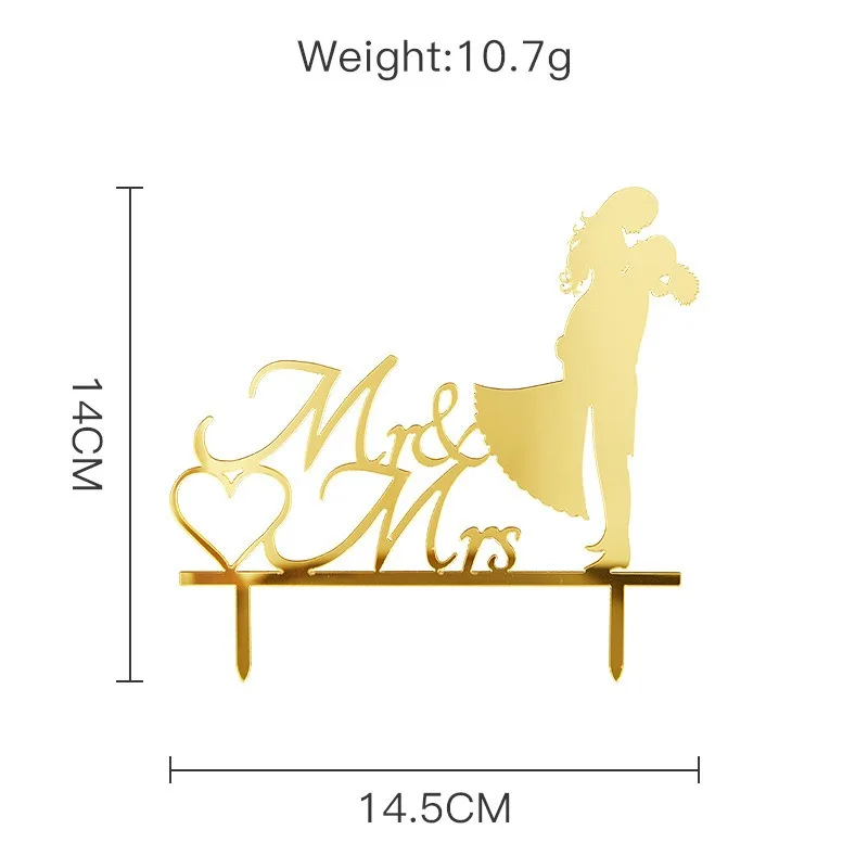 MR&MRS Acrylic Wedding & Engagement Cake Topper Lover Valentine's Day Baking Decoration You&me Anniversary Cake Party Favors