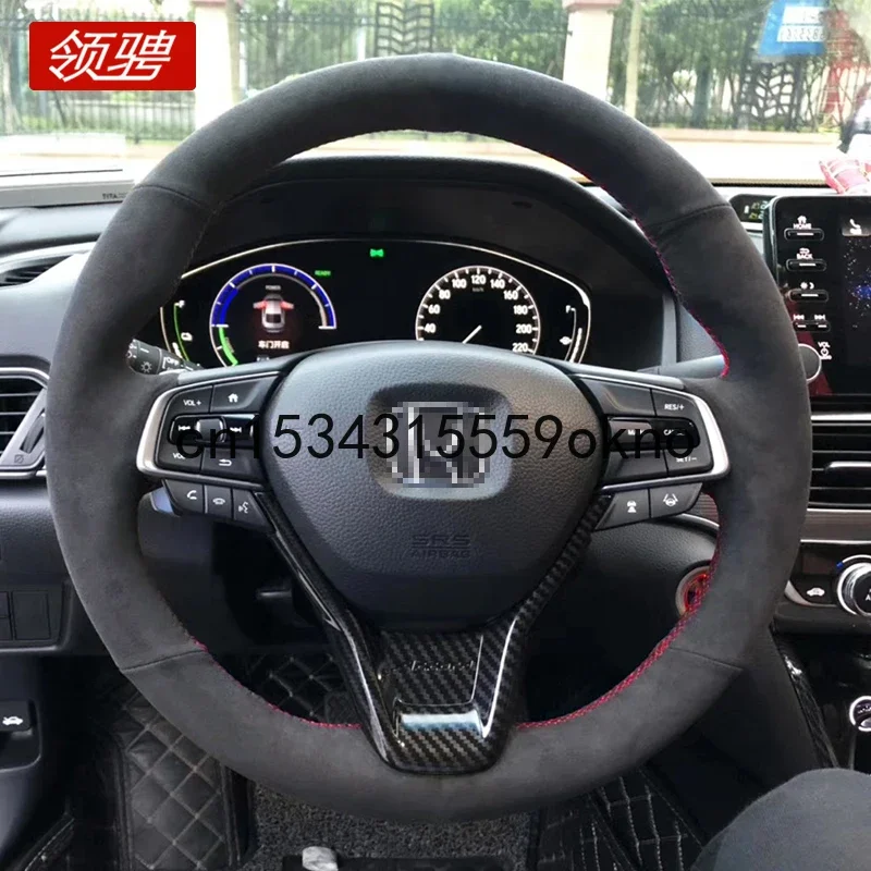 DIY Car Steering Wheel Cover For Honda Civic 10th Accord CRV Fit XRV City Interior Accessories Carbon Fibre Leather Sewing