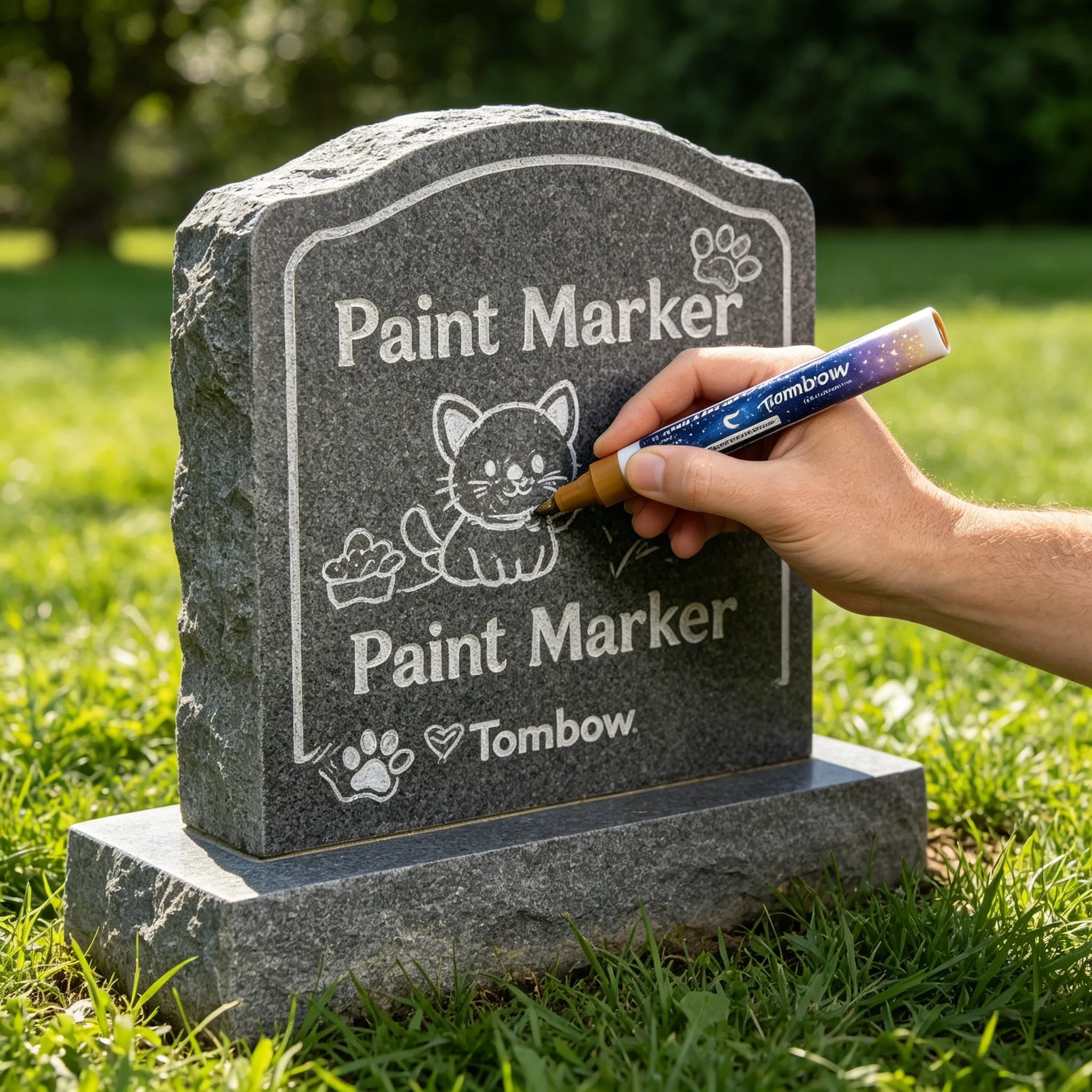 

fresh rave Stone Restoration Marker Waterproof Permanent Ink Pen Recover Faded Tombstone Letterings Memorial BHL1005