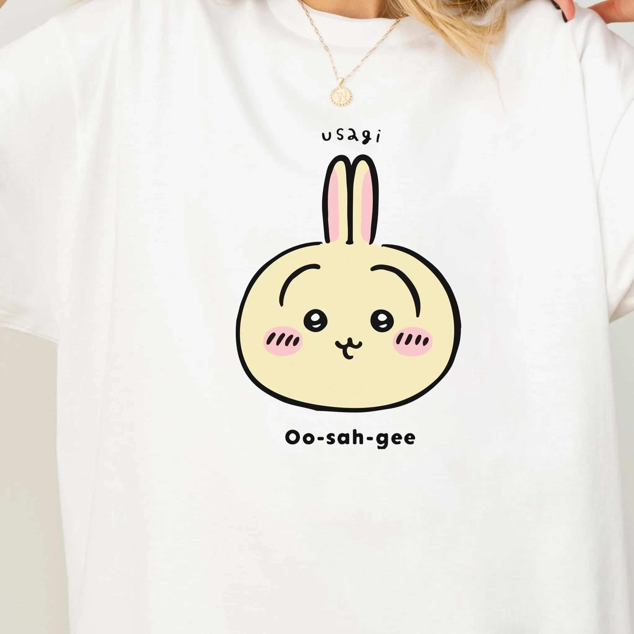 Chiikawa Kawaii Anime T-Shirt Unisex Kurzarm-Oberteil Lässiges Alltagsoutfit Niedliches Charakter-Print T-Shirt für Männer und Frauen – Detail 3
