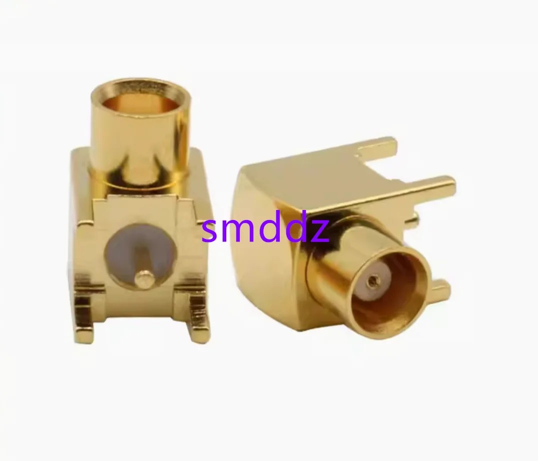 

20pcs / MCX-KWE antenna base solder plate RF connector connector, all copper gold-plated bent pin female head