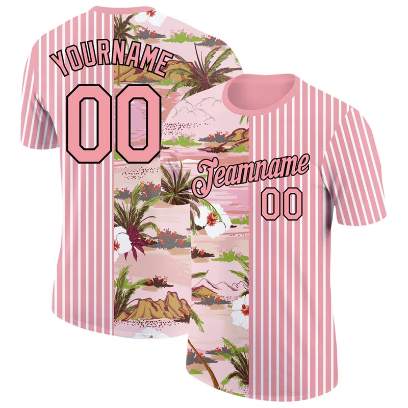

Fashion Hawaiian Style Football T Shirts For Men Custom Name Team Name Number Sports T-shirts Loose Streetwear Team Uniforms