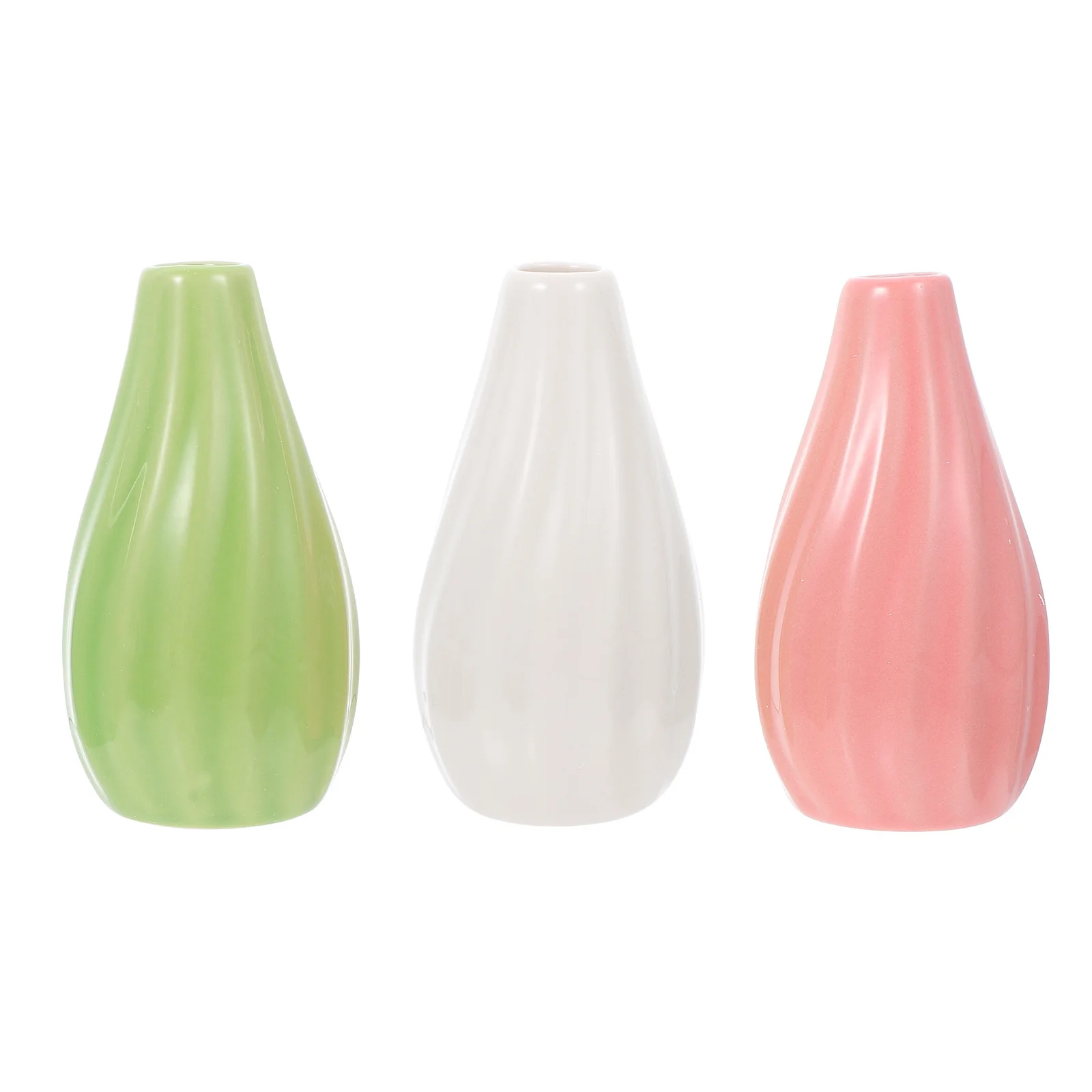 

3Pcs Ceramics Vase Miniature Decorative Flower Container Hydroponic Desktop Tabletop Flower Ornament Ceramics Vase