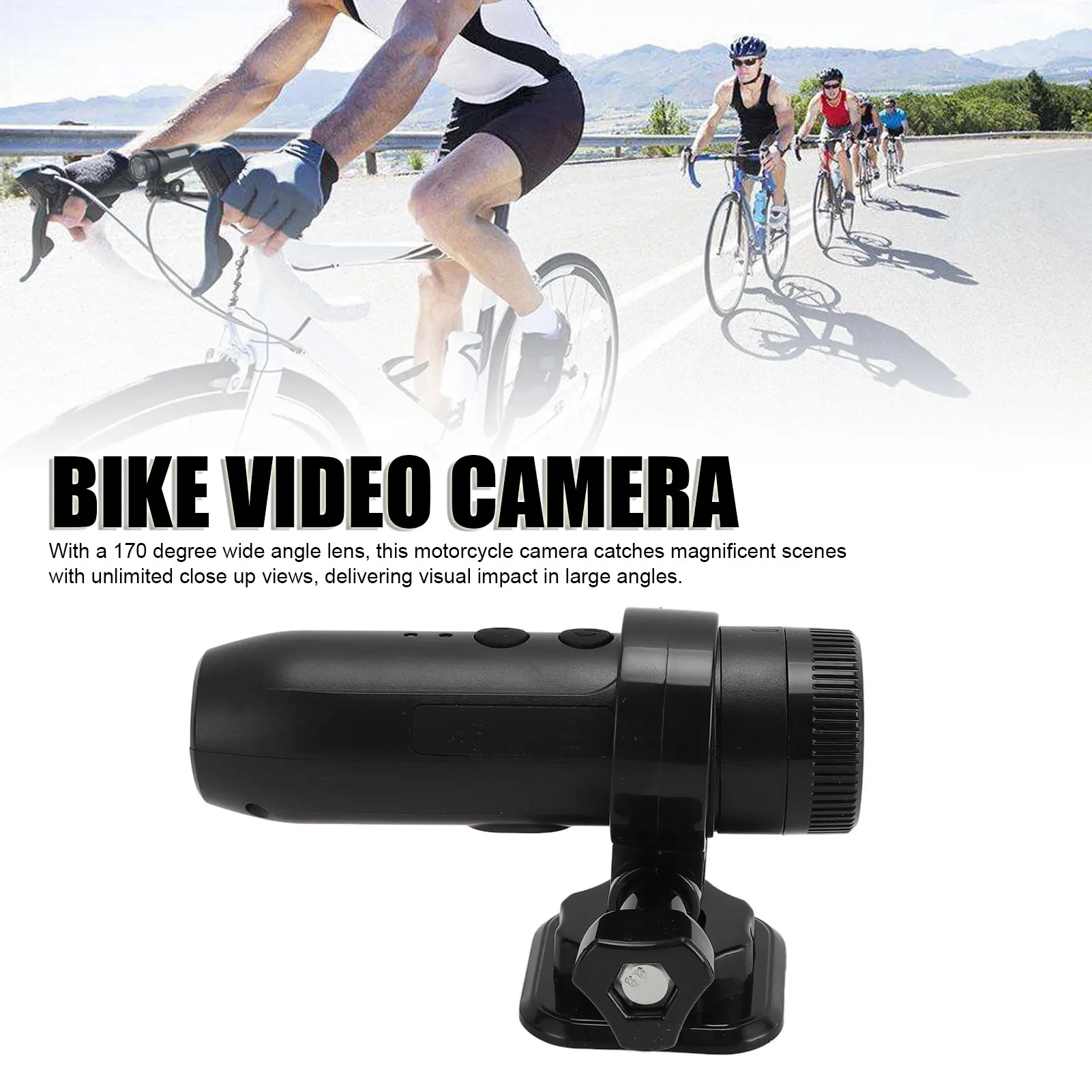 

Камера для велосипедного шлема Камера для мотоциклетного шлема 170 градусов Широкоугольная камера с 7 часами записи IP67 960P Велосипедная видеокамера для спорта на открытом воздухе