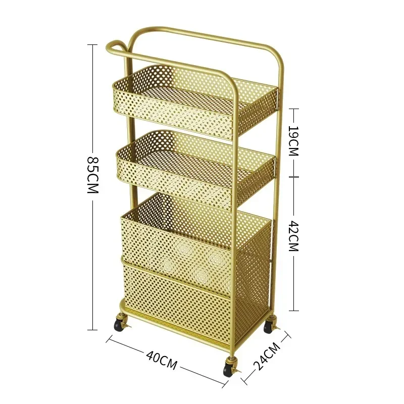 Deal Nordic Light Luxury Bathroom Organizer Multi-functional Mobile Beauty Salon Trolley Eco-friendly Anti-rust Storage Rack