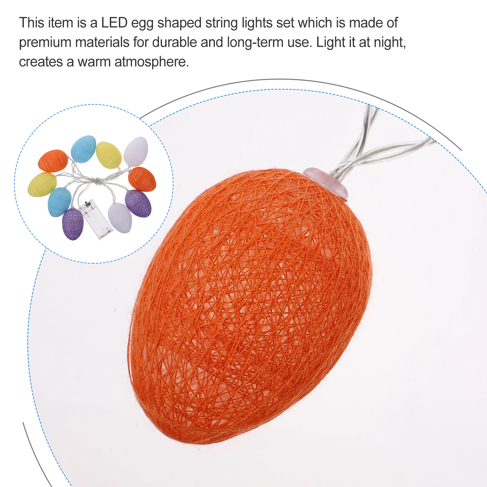 1 قطعة بيضة عيد الفصح LED سلسلة أضواء عالية الجودة ديكور غرفة نوم الحفلات توفير الطاقة حماية البيئة الدافئة #1