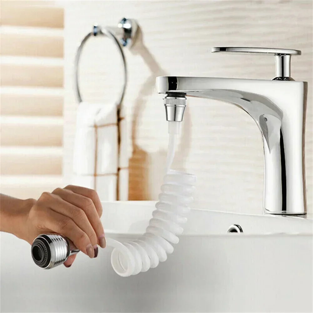 Eeatop Long Hose Faucet Extender Nozzle Flexible Water Saving Tap Adapter Sink Spray Bubbler Sprinkler Bath Shower Faucet Access