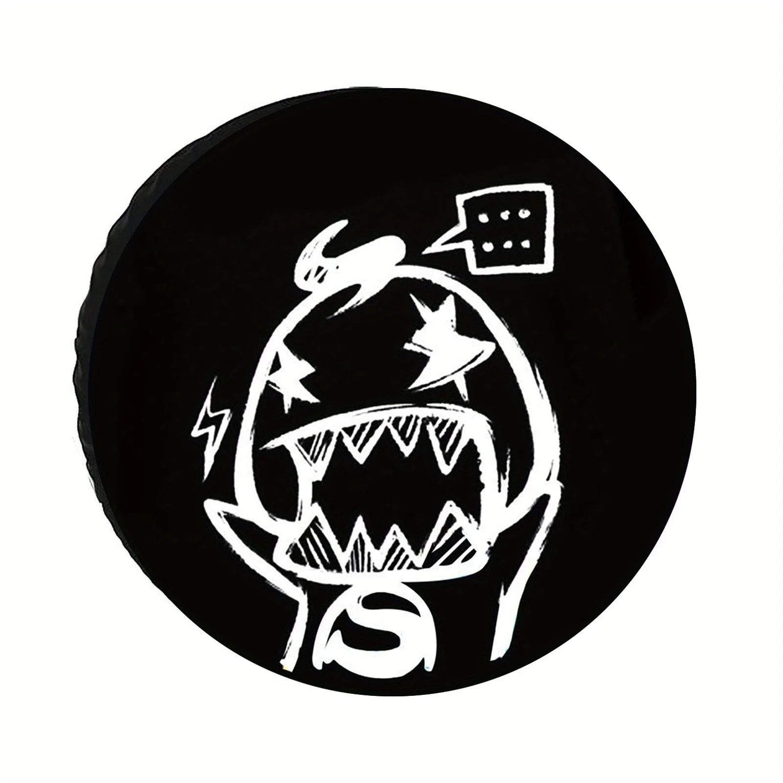 1pc Artistic Monster Tire Cover - Durable Polyester Protective Tire Cover With Angry Monster Design, Multiple Sizes For Off-Road