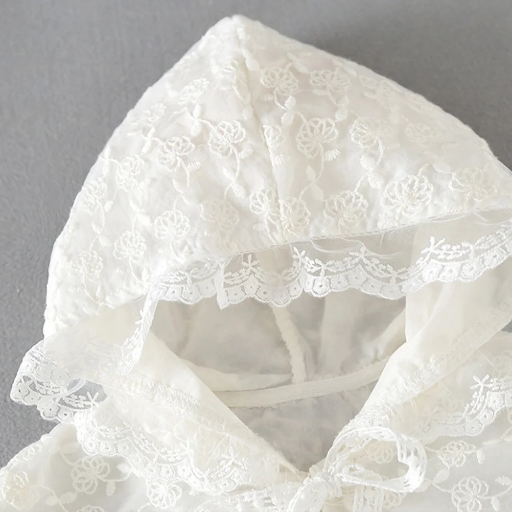 

Sun Protection Cape 80Cm White Lace Costume For Uv Shield Soft Cosplay Cape 0-2 Years Old