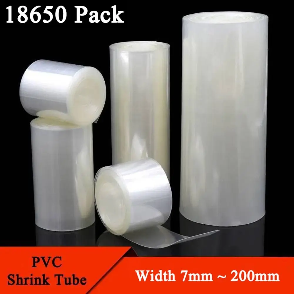 1 Meter 18650 Lipo Battery PVC Heat Shrink Tube 30mm-200mm Width Lithium Case Battery Insulated Film Wrap Insulation Sheath