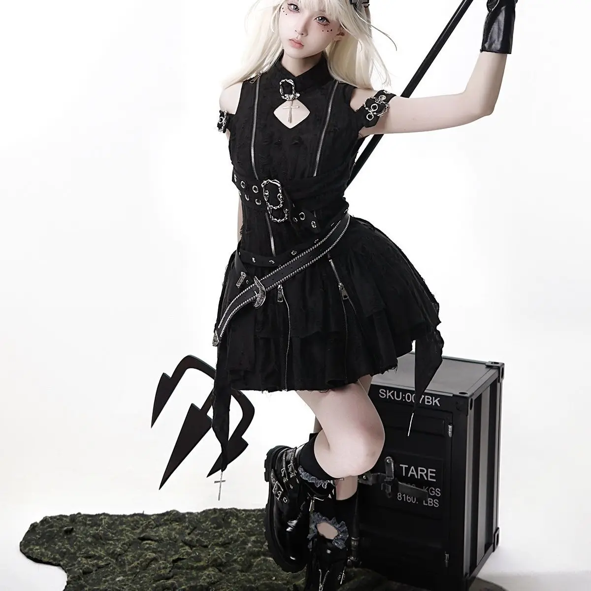 فستان كولفيل الأصلي هنتر لوليتا فستان صيفي لوليتا فستان قوطي داكن ريترو بانك كوس زي نسائي