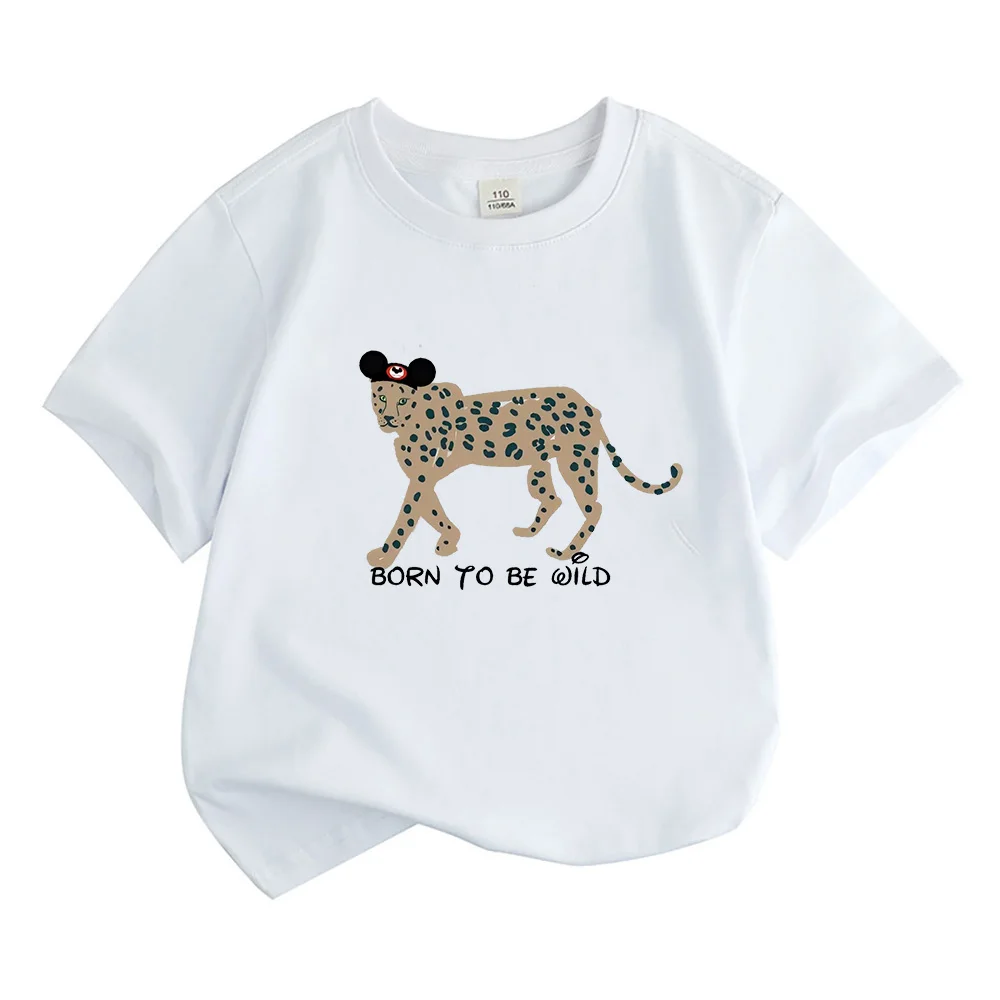 تي شيرت مملكة الحيوانات للأطفال ولد ليكون بري تي شيرت ديزني ملابس العطلات ديزني للأولاد والبنات تي شيرت ديزني القطني الأسد