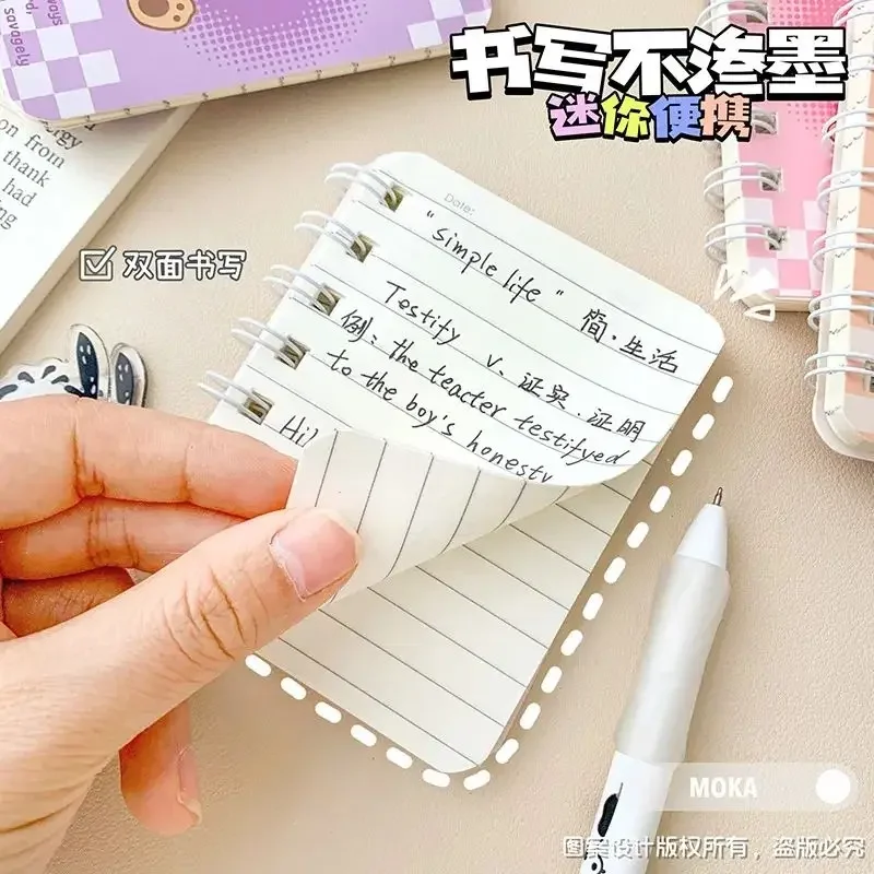 Mini book portable cartoon portable notepad student gift pocket wholesale A7 notebook cute coil book agendas planificadoras image 3