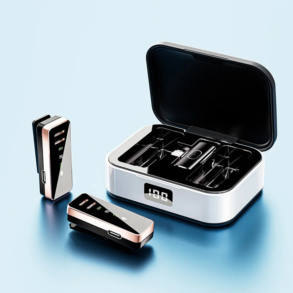 

Беспроводной петличный микрофон с чехлом для зарядки, шумоподавление, зажим Plug-Play, петличный микрофон для короткого видео, прямая трансляция