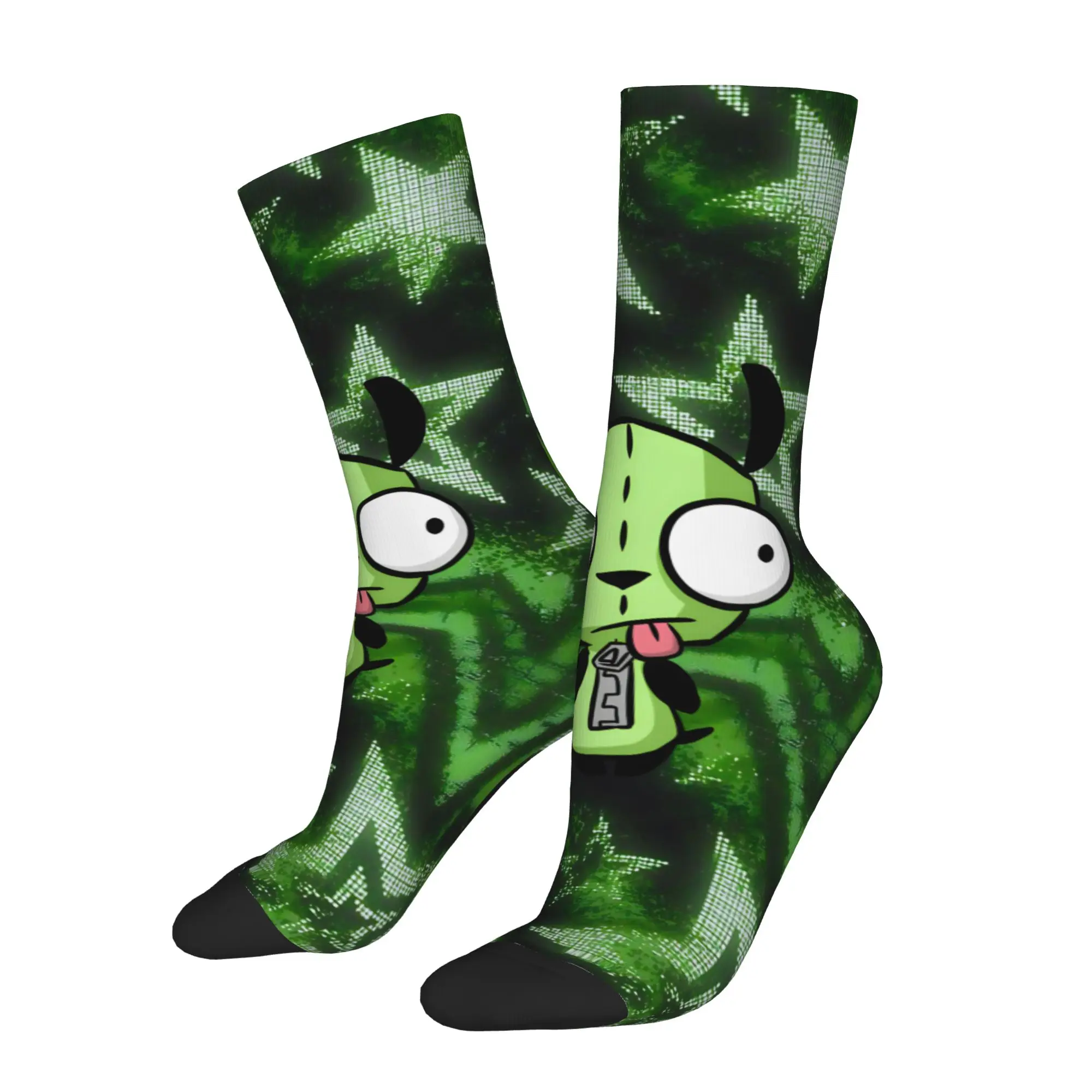 Winter Warm Crazy Design Men's Women's Invaders Zim Gir Socks  Sweat Absorbing Football Socks